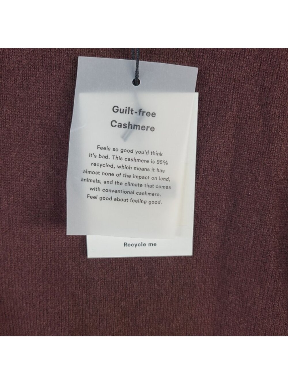 NEW Reformation Nikki Crewneck Cashmere Sweater In Mahogany Sz XS - Picture 3 of 8